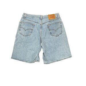 Levis 550 Relaxed Fit Denim Jean Shorts Mens W36 Light Wash Blue Cotton